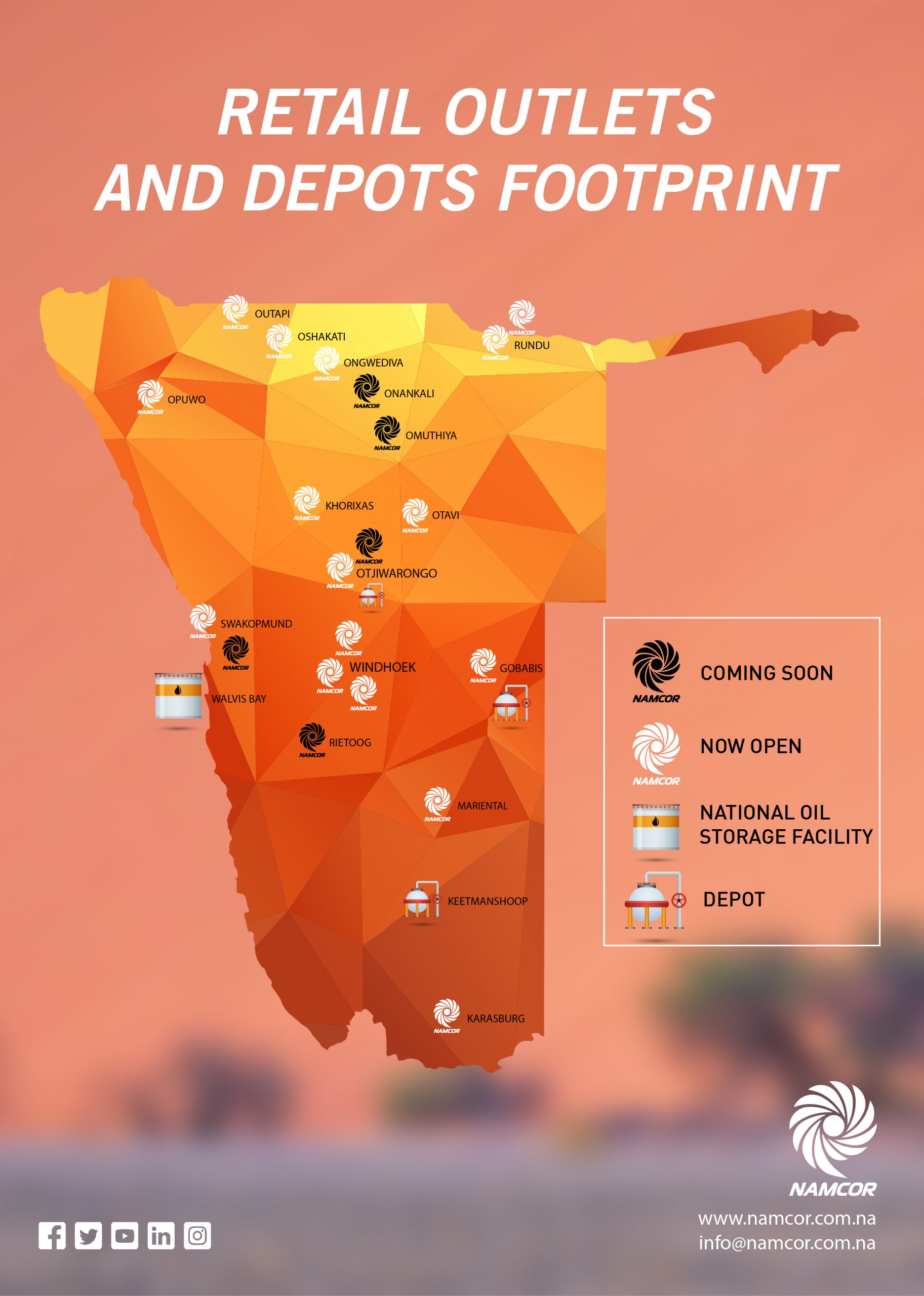 National Retail Footprint Map NAMCOR